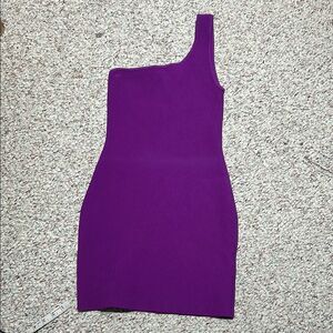 Babaton One Shoulder Purple Bodycon Mini Dress Size Small | Aritzia